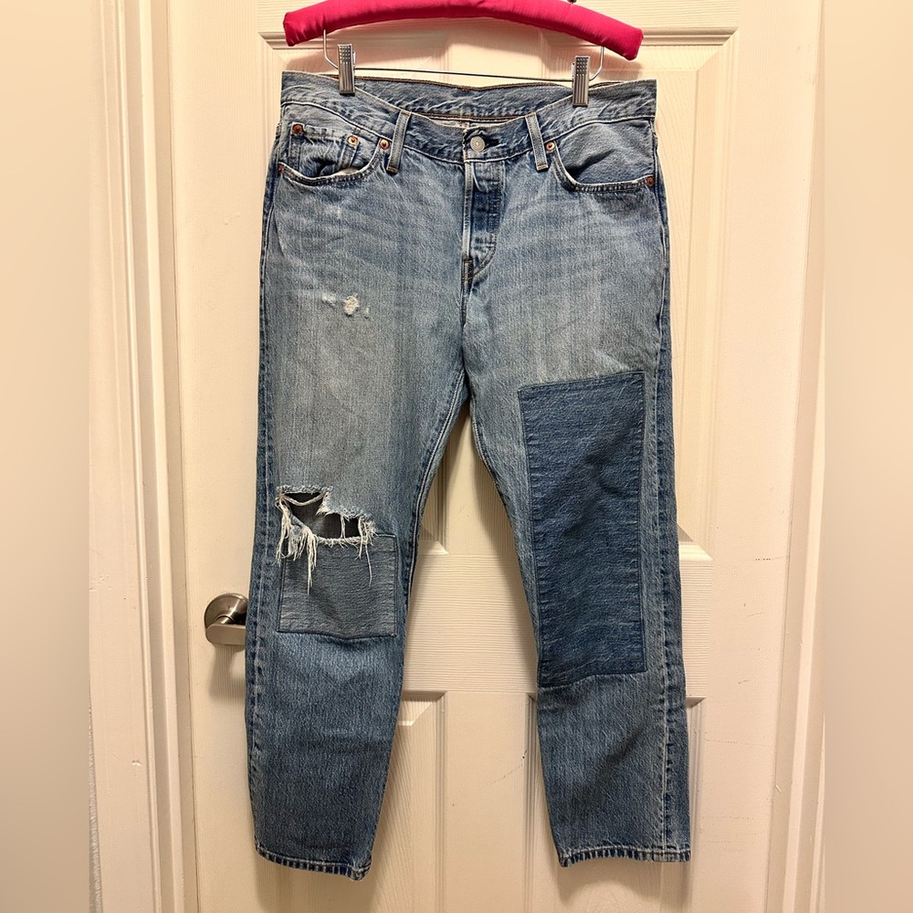 Levi's Light Blue Patched Jeans